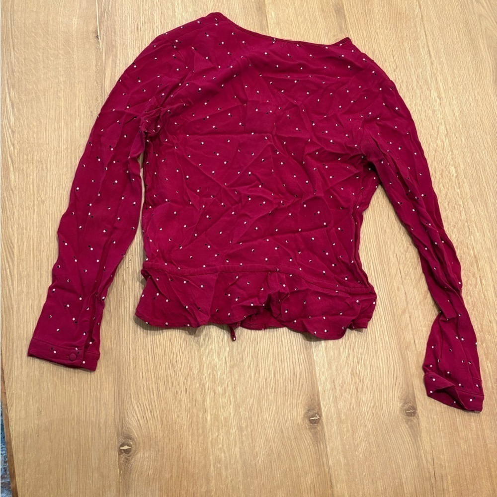 Rails Beaux Dot Print Button Front Peplum - image 6